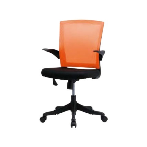 偉大な 新品オフィスチェア　FEM-14A-OR（オレンジ）　事務椅子　メッシュ素材 【本州送料無料】 メッシュ張り