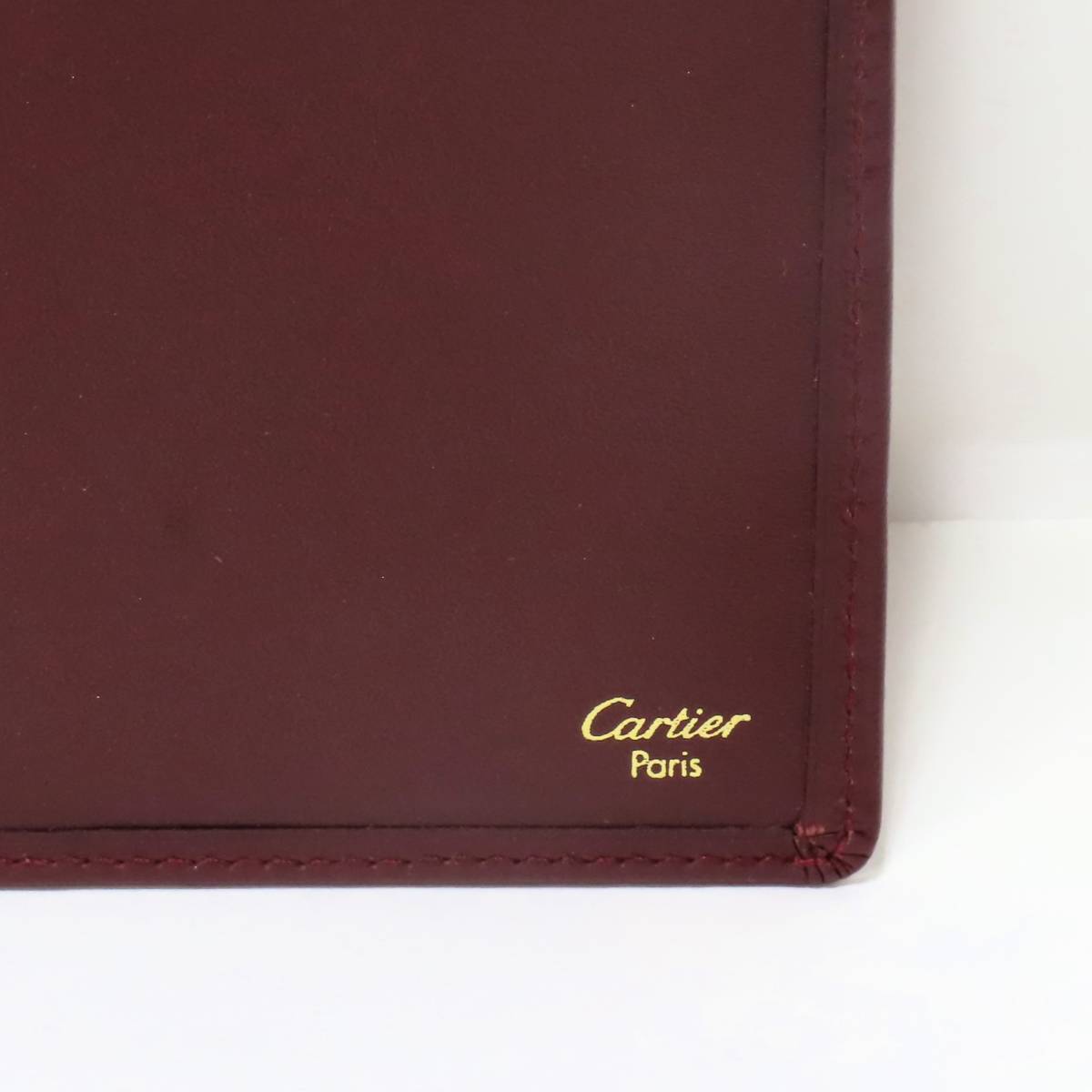 美品 Cartier カルティエ 札入れ 長財布 カーフ ボルドー 保証書