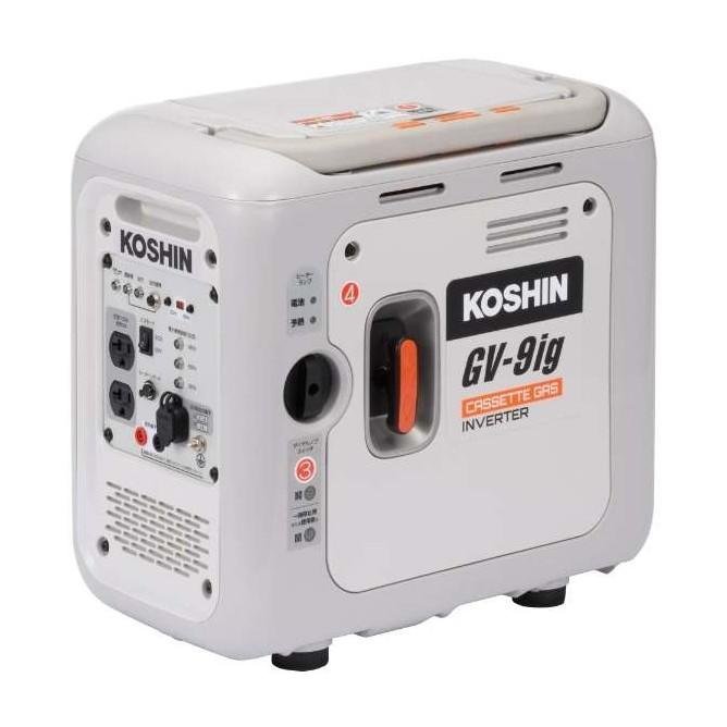新品 KOSHIN 工進 カセットガス式インバーター発電機 900W（50/60Hz） ポータブル発電機 正弦波 GV-9igの画像8