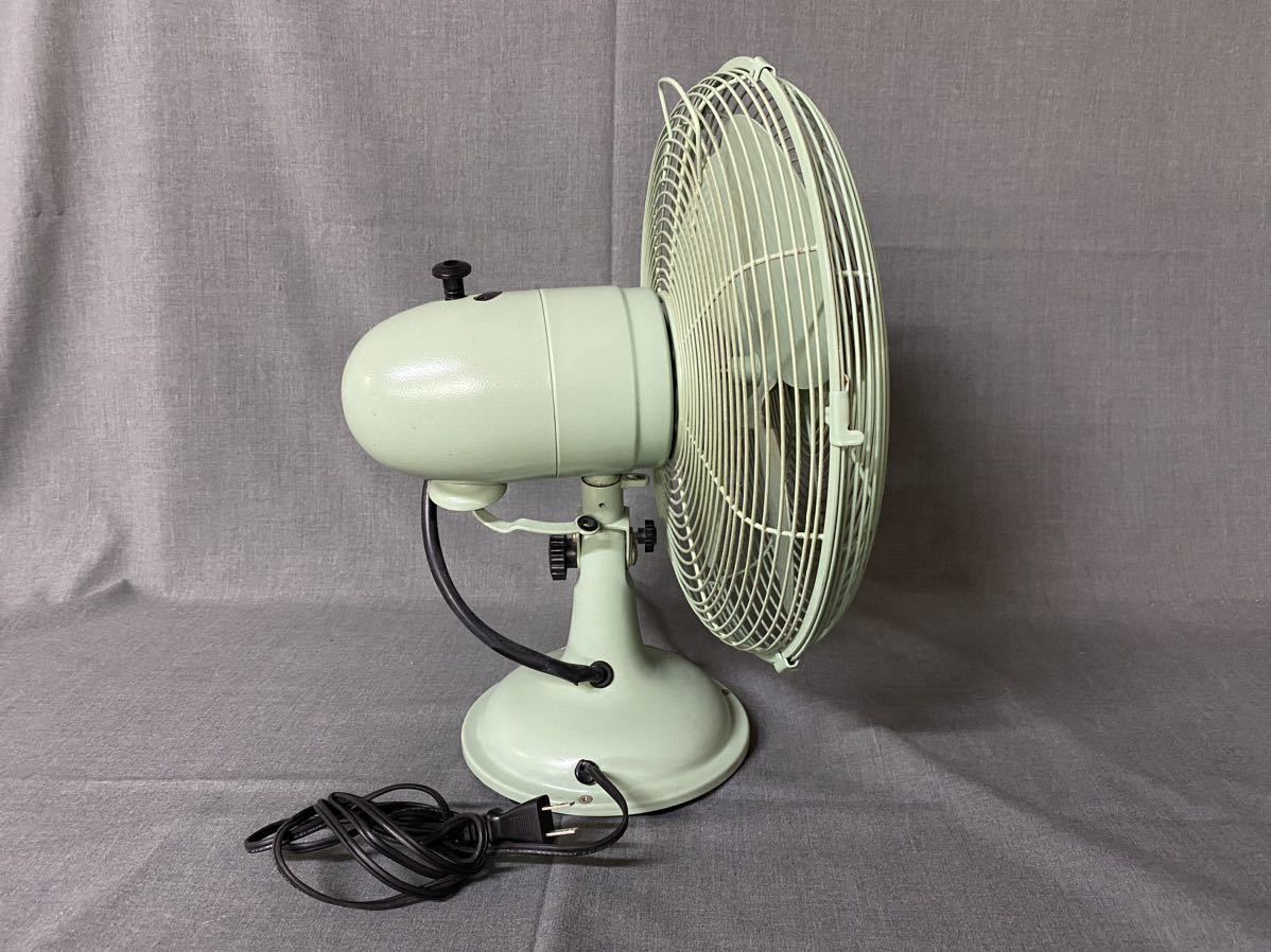 M14172[ retro green electric fan ] is mo Sano start rujik. lovely 4 sheets wings 2011 year made HERMOSA retro fan table desk electric fan operation goods 