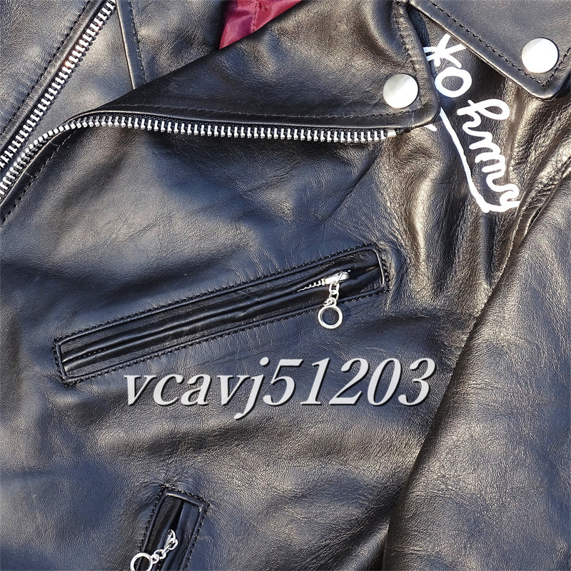 ◆美品◆ダブルライダース メンズ 革ジャン 最上級 羊革 レザージャケット バイクウエア オートバイ ブルゾン 本革 L~4XL_画像7