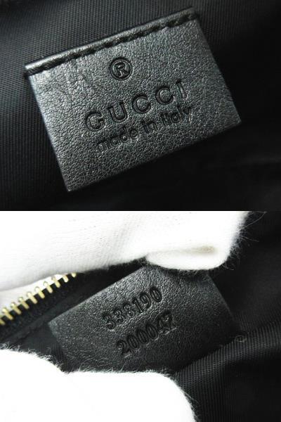 ■ GUCCI グッチ 338190 ラブリー レザー コスメポーチ シャイニーカーフ ブラック 黒 化粧ポーチ 小物入れ レディース_画像6