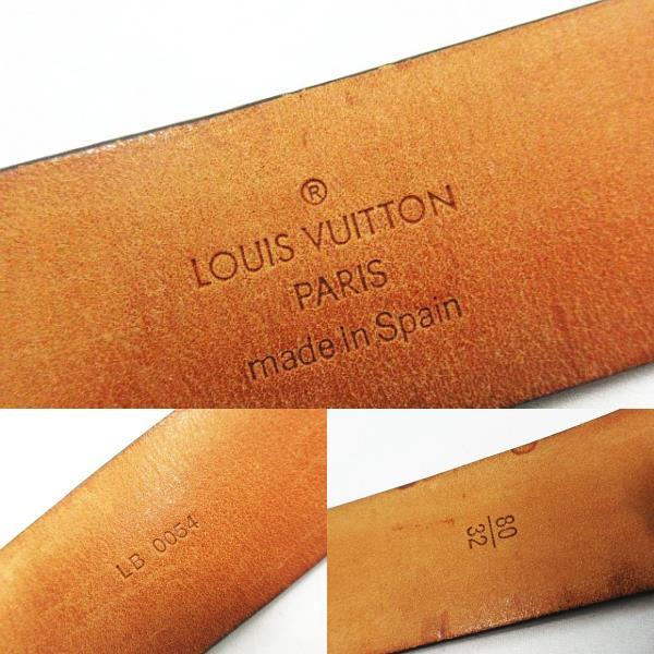 ■ LOUIS VUITTON ルイヴィトン モノグラム サンチュール キャレ ベルト M6800 LB0054 ビジネス 紳士 メンズ ゴールドバックル 箱付き_画像4