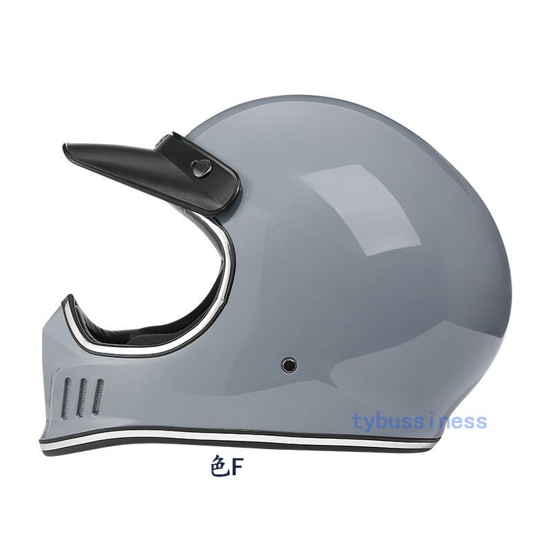 人気レトロハーレーヘルメット オフロードヘルメット フルフェイスヘルメット バイク ヘルメット男女兼用 4色通気性良 サイズ M-XXLグレー
