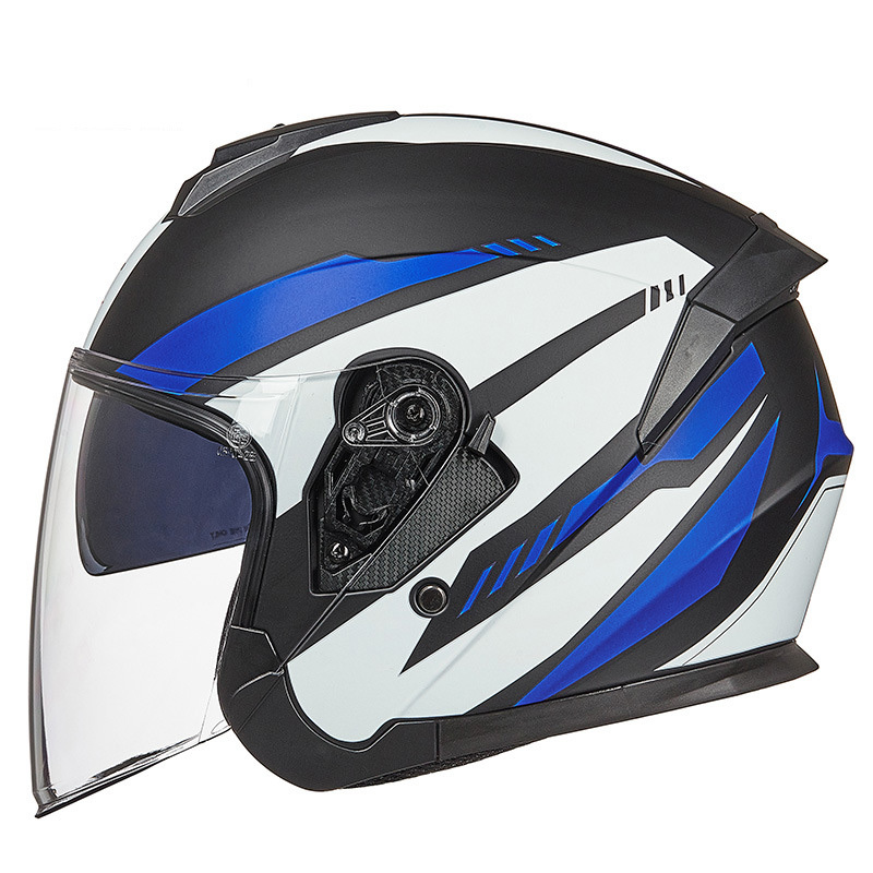 ジェットヘルメット ダブルシールド バイクヘルメット ハーフヘルメット 半帽 Helmet 男女兼用 バイク用品_画像1