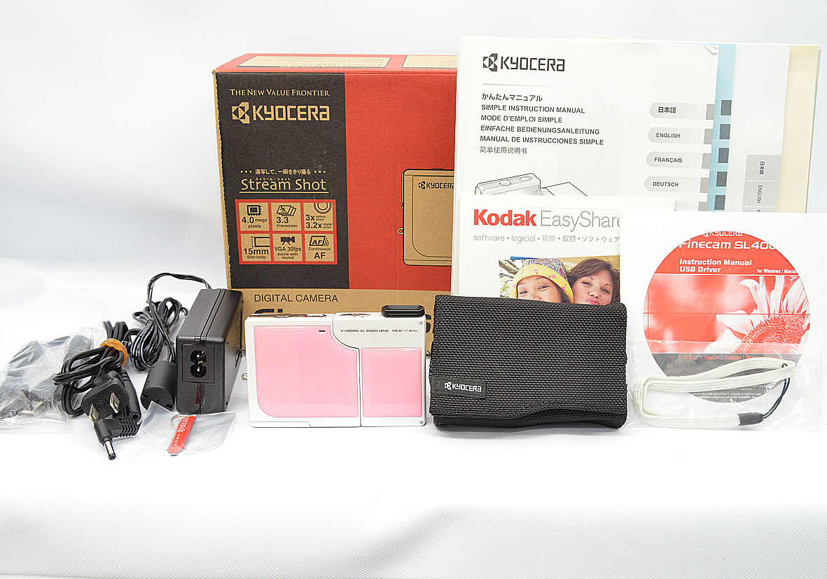 KYOCERA 京セラ Finecam SL400R ミルキーピンク 完動 外観美品_画像1