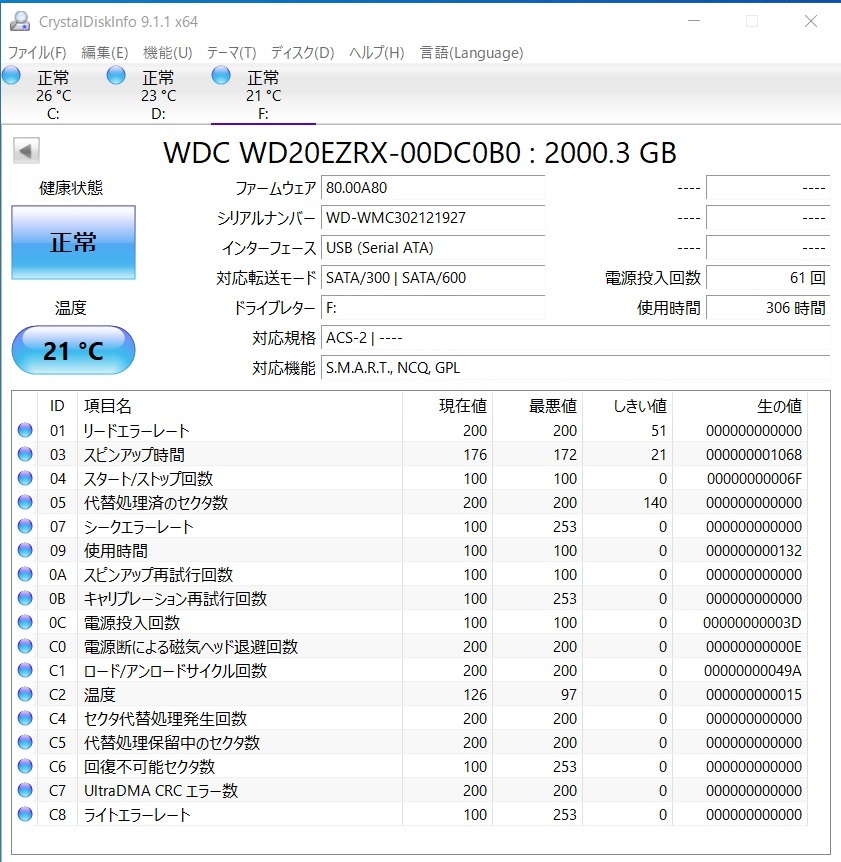 【使用頻度低】 I・O DATA HDCL-UT2.0K 2TB 外付ハードディスクの画像6
