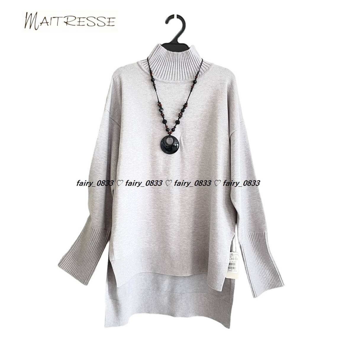 【送料無料】　新品■スコットクラブ MAITRESSE メトリーゼ■定価13500円　①大人COOL...♪ステップドヘム☆ニュアンスタートルニット_画像2