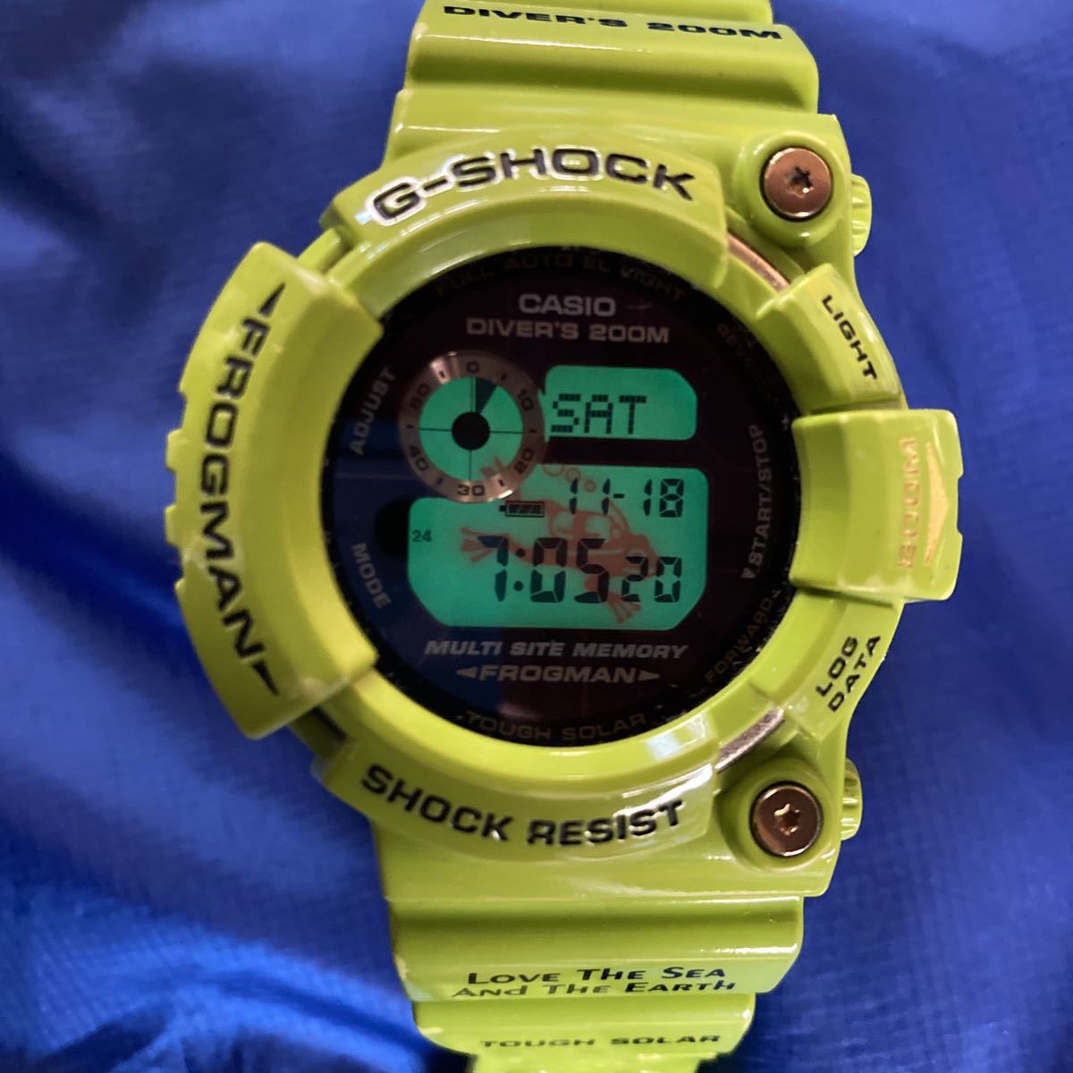 ★即決有★EL潜水蛙！雨蛙 FROGMAN G-SHOCK 雨蛙 フロッグマン Gショック LOVE THE SEA And THE EARTH GW-200F-3JR G-SHOCK カシオ腕時計_画像1