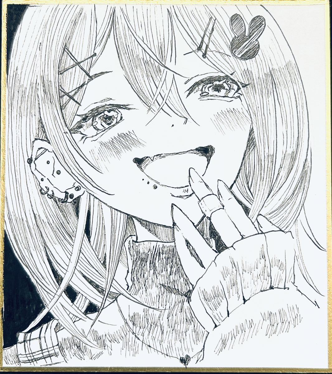 手描きイラスト 創作 オリジナル ペン画 「ヤンデレちゃん 手描きイラスト 創作 オリジナル ペン画 「ヤンデレちゃん