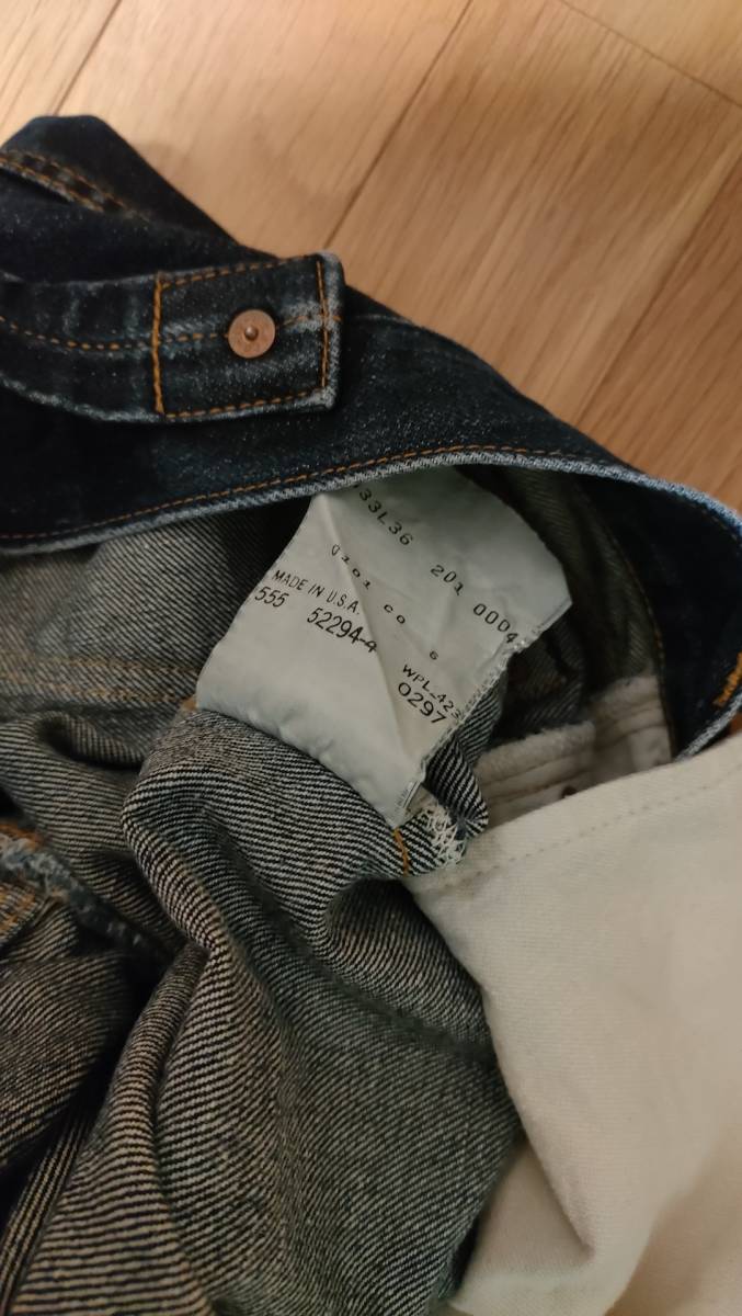 激レア Levi's 201XX USA バレンシア工場製品 リーバイス Ｗ33・L36　米国内限定 赤耳 501XX 555　シンチバック アメリカ製_画像3