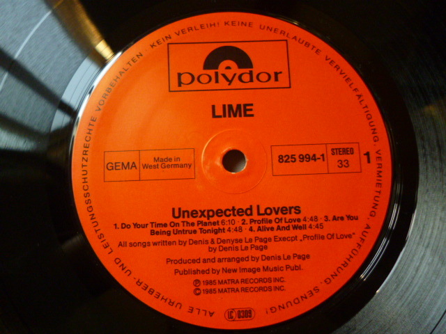 Lime / Unexpected Lovers 最高名盤 DISCO Hi-NRG CLASSIC オリジナル・ドイツ盤 LP 試聴_画像3