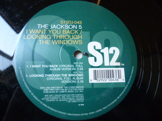 Jackson 5 (Michel Jackson) / I Want You Back オリジナルバージョン 名曲カップリング 12　Looking Through The Windows 試聴_画像2