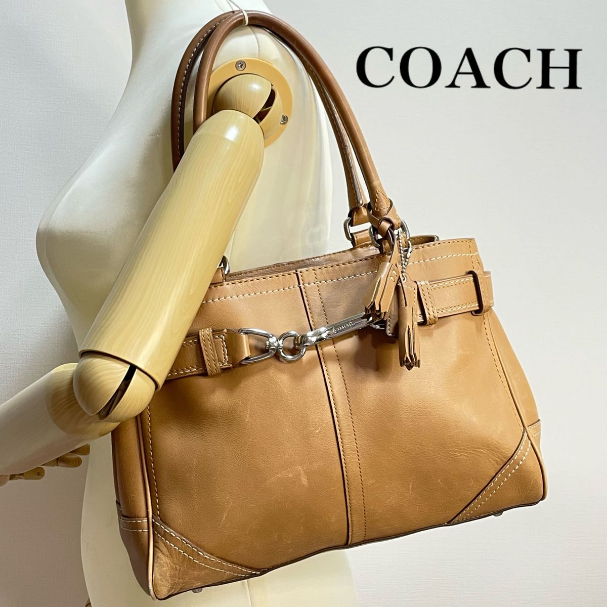 ■美品■COACH コーチ レザー ライトブラウン レザー F08A70バッグ