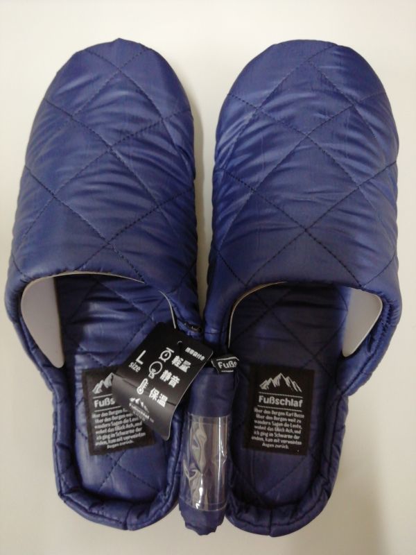 f-s sierra f room shoes *size inscription L(M) navy mobile sack attaching slippers light weight quiet sound heat insulation 