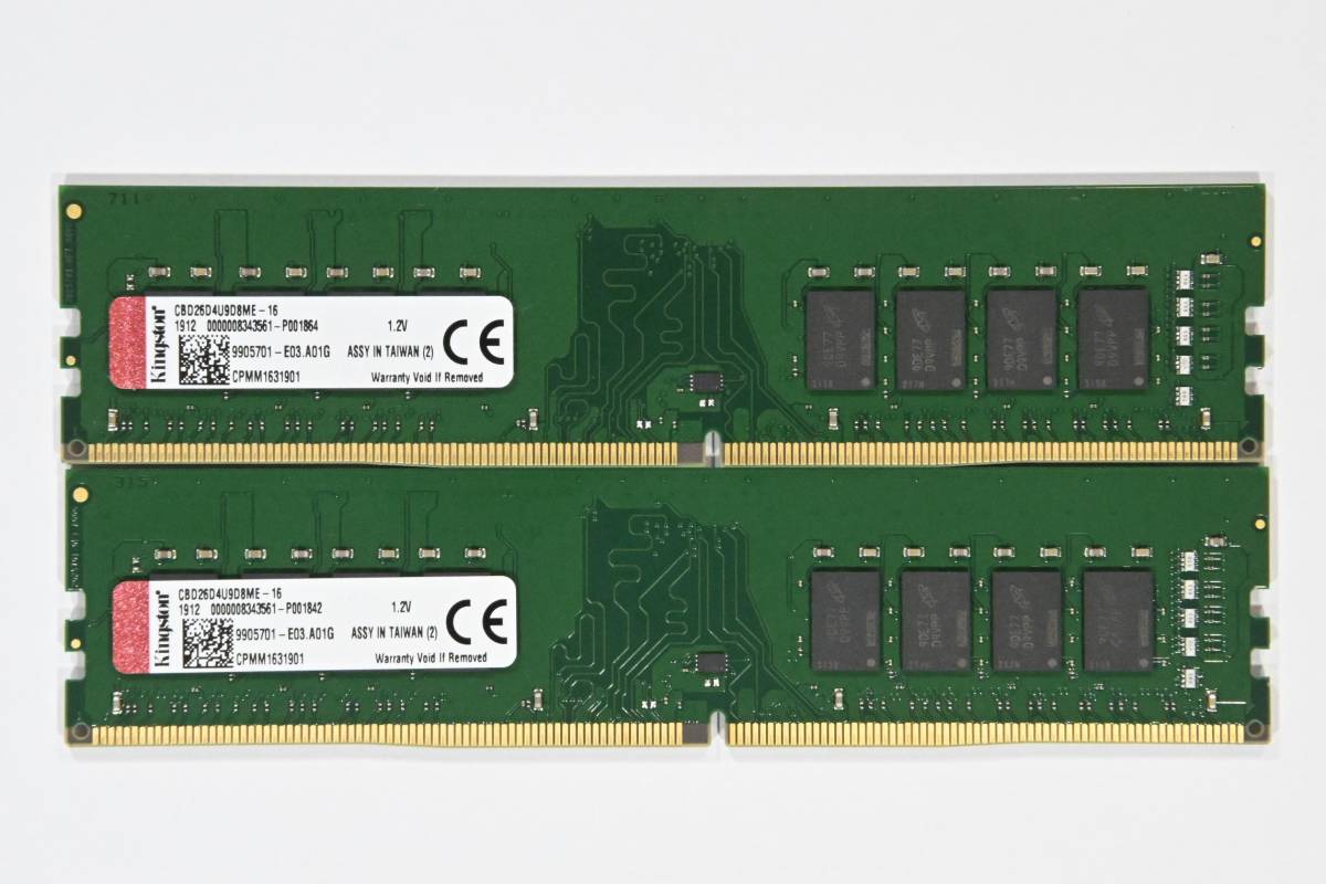 動作保証★メモリー PC4-21300 DDR4-2666 32GB(16GBx2)Kingston エラー無★008