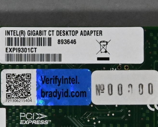  гарантия работы *LAN карта INTEL GIGABIT CT DESKTOP ADAPTER EXPI9301CT*001