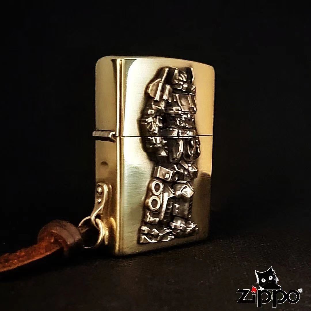 希少 未使用 立体感 ライター ZIPPO 喫煙グッズ ジッポー オイルライター トランスフォーマー重量感 真鍮製 新品_画像2