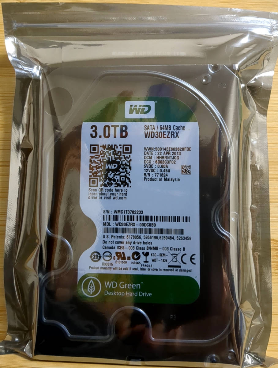 【1円スタート】WESTERN DIGITAL 3.5インチHDD WD30EZRX [3TB SATA600] 【送料無料】_画像6