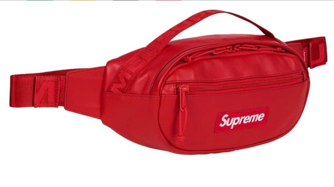  国内 本物 23aw Supreme Leather Waist Bag Red 赤 ウェストバッグ ウエスト バッグ ショルダー 23FW レザー シュプリームウエストバッグの画像1