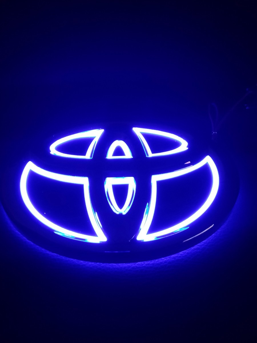 送料無料トヨタ 5D LEDエンブレム 交換式 130ｍｍ×89ｍｍ ブルー ヴェルファイア アルファード_画像1