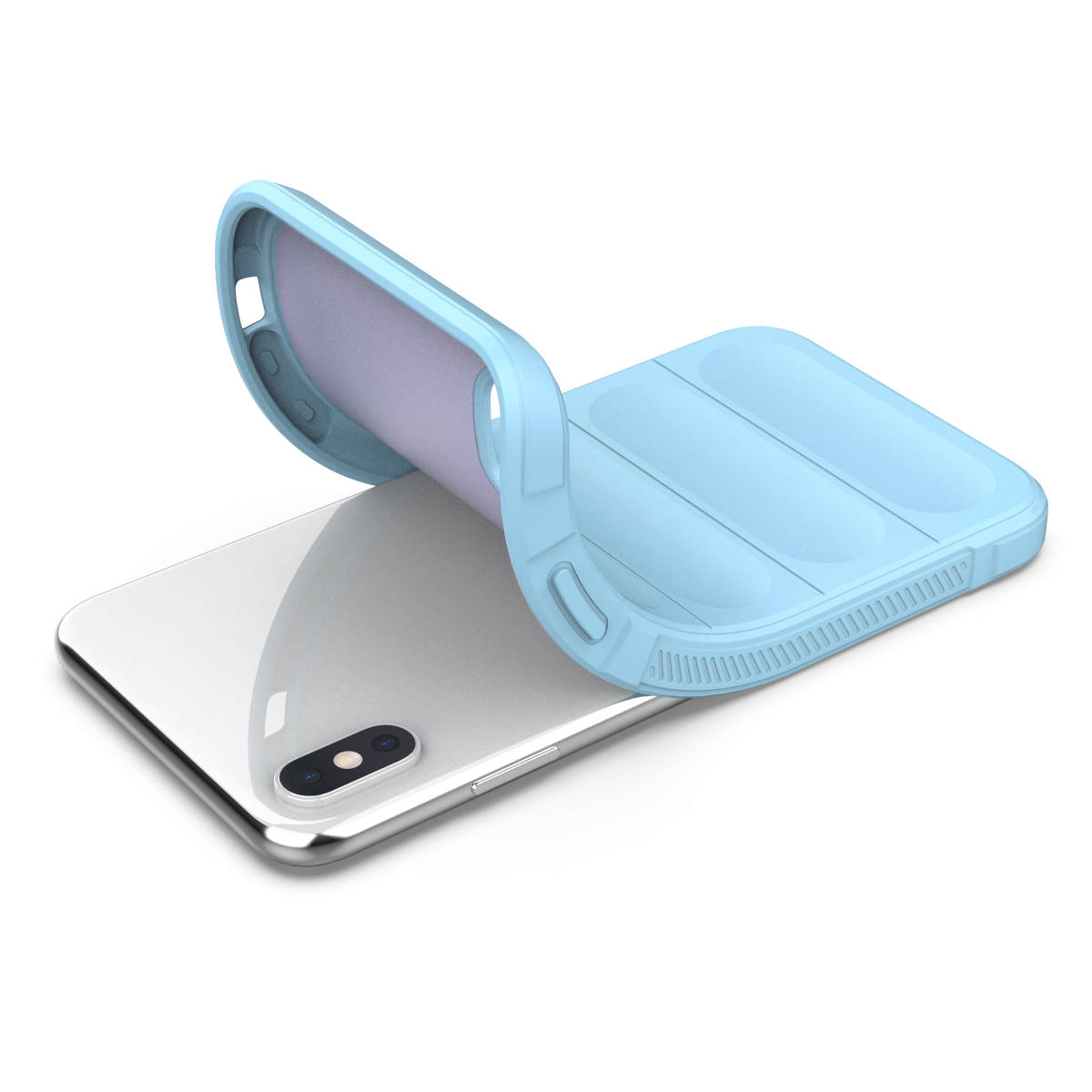 C 在庫処分 ブルー iPhone XS ケース カバー アイフォン 本体 保護 守る 米軍 丈夫 耐衝撃 頑丈 ソフト シリコン アイホン アップル Apple_画像2