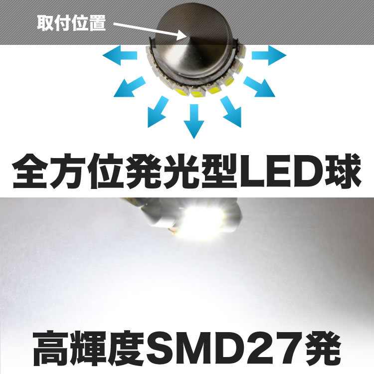 ZF1 ZF2 CR-Z H22.2-H29.1 猛爆 とてつもなく明るい 全方位 LEDルームランプ 2点セット_画像3
