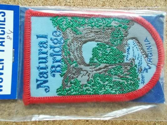 80s アメリカ Natural Bridge バージニア ナチュラルブリッジ 刺繍 ワッペン/ビンテージ スーベニア Voyager 旅行 観光 土産 USA カスタム_画像2