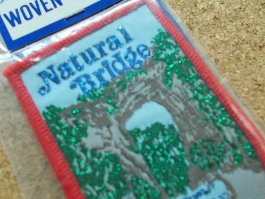 80s アメリカ Natural Bridge バージニア ナチュラルブリッジ 刺繍 ワッペン/ビンテージ スーベニア Voyager 旅行 観光 土産 USA カスタム_画像4