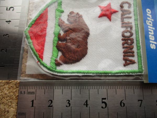 70s カリフォルニア州CALIFORNIA Voyager刺繍ワッペン/クマくまアメリカ州旗Vintage観光ビンテージPATCHESスーベニア土産リパブリック熊 D3_画像9