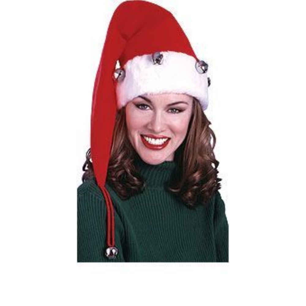 サンタクロースのハット　ベル付き　ロング　クリスマス　SANTA HAT BELLS　コスプレ_画像2