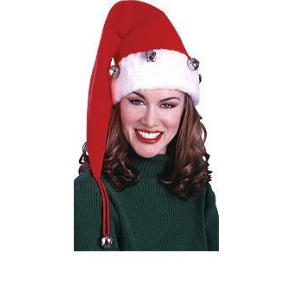 サンタクロースのハット　ベル付き　ロング　クリスマス　SANTA HAT BELLS　コスプレ_画像1