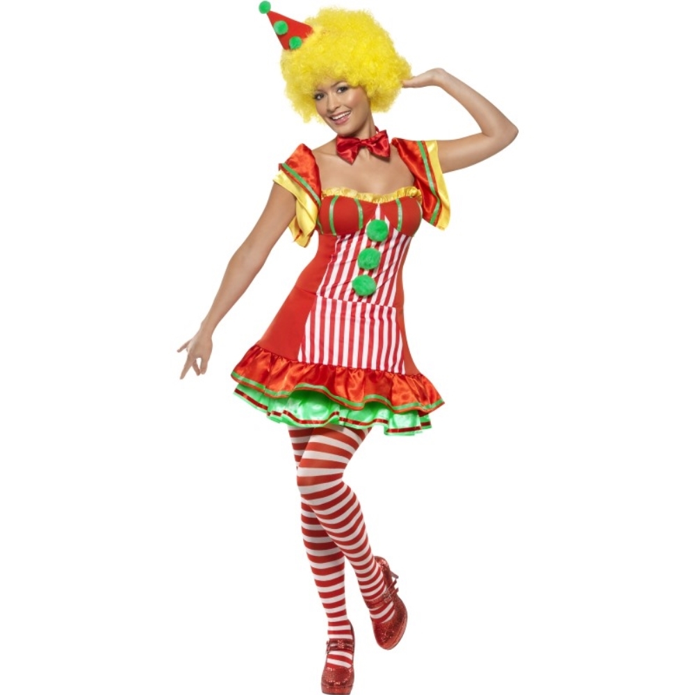 ピエロ　赤　衣装、コスチューム　大人女性用　Boo Boo The Clown　コスプレ