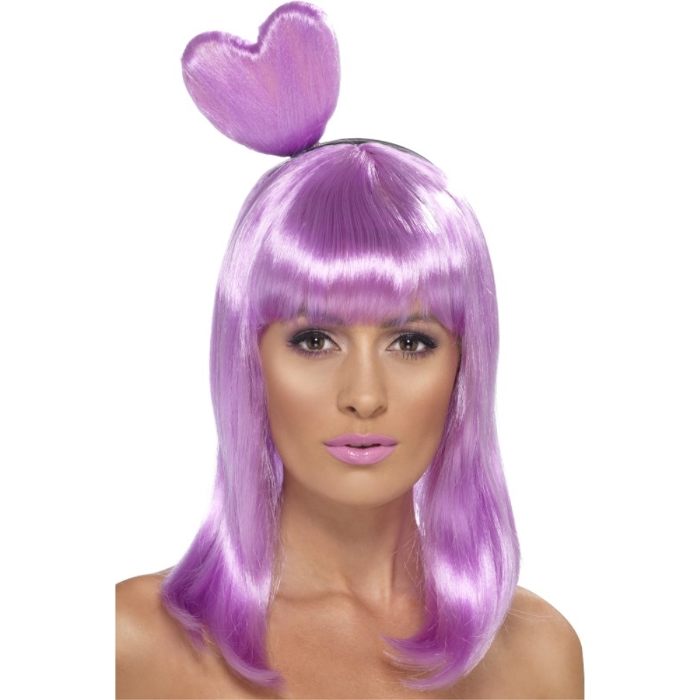  парик незначительный фиолетовый женщина . способ katsula длинный распорка Heart взрослый женский Candy Queen Wig костюмированная игра 