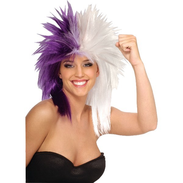 Sports Fanatic парик, парик лиловый & белый для взрослых костюмированная игра 