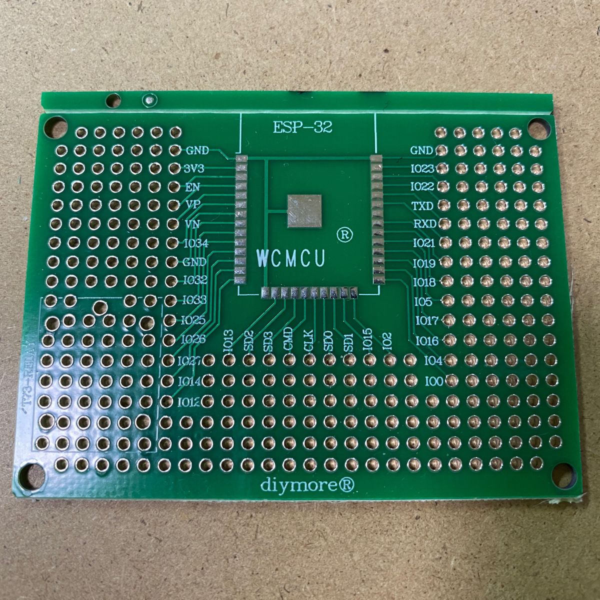 ESP32系&ESP12系(ESP8266) 実装用ユニバーサル基板　高度開発用　全ピン取り出し可能