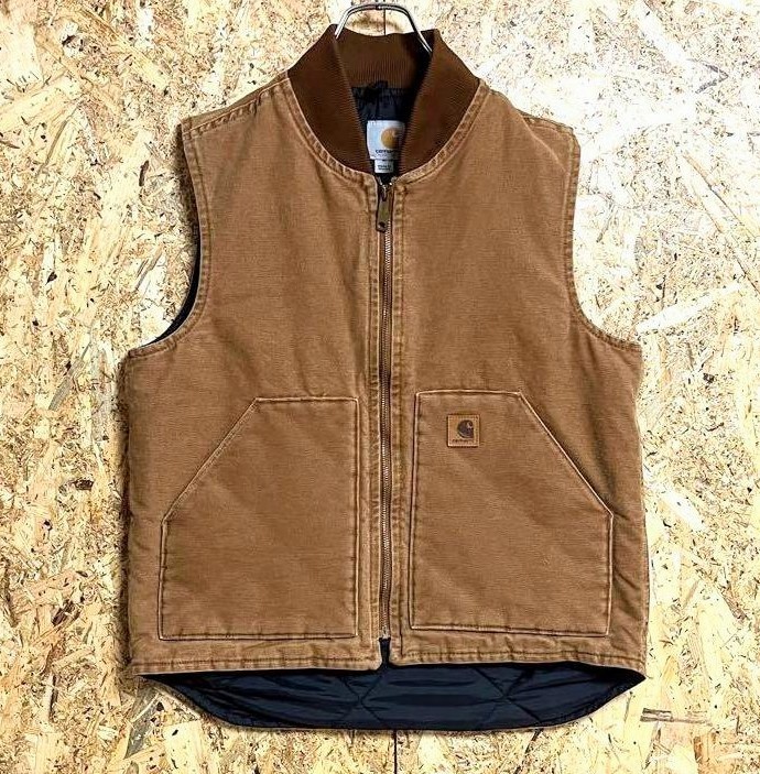 美品 90's カーハート Carhartt ダックベスト ヴィンテージ M キャメル