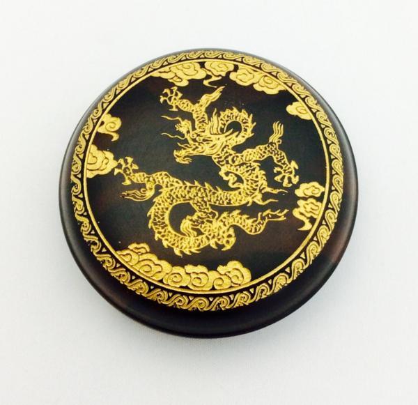 【三枝堂】香合 黒檀 「龍 彫入」新品 展示品☆１点限り☆送料は当社負担☆_画像2