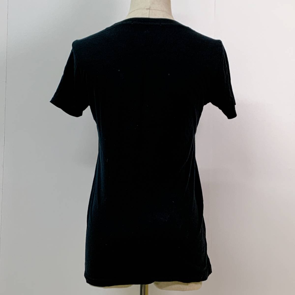 S821 UNIQLO ユニクロ レディース Tシャツ 半袖 人気 M 黒 綿100% 万能 人気 シンプルデイリーカジュアル ミッキーマウスプリント _画像3