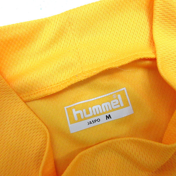 s■ヒュンメル/Hummel 長袖モックネックTシャツ/トレーニングウェア【M】黄/MENS/25【中古】_画像2