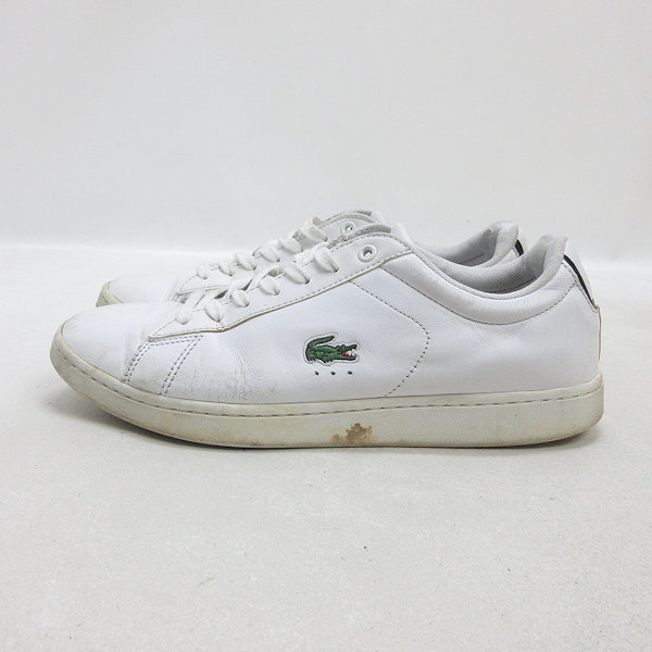 y■【US9】ラコステ/LACOSTE CARNABY WHITE レザーシューズ/7-33SPM1002001■MENS/9【中古】_画像1