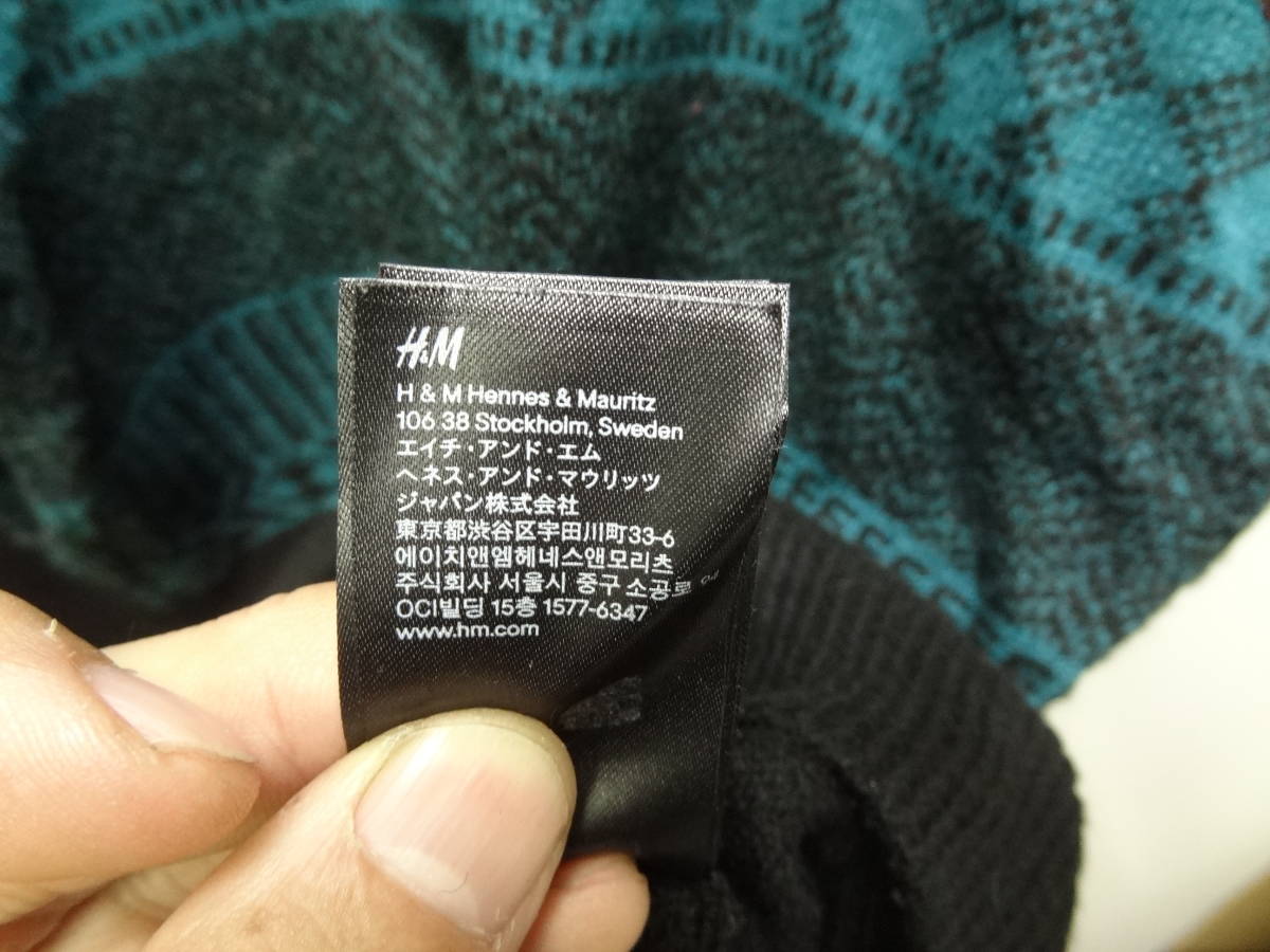 全国送料無料 エイチアンドエム H&M WOOL BLEND メンズ ウール50%ナイロン30%素材ニットジャガードセーター サイズ US XS(日本Sぐらい）_画像6