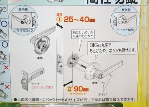 訳あり未使用 マツ六 樹脂製 間仕切錠 10798 取替レバー 潔 浴室ドア ドアノブ レバーハンドル ツマミカギ_画像6