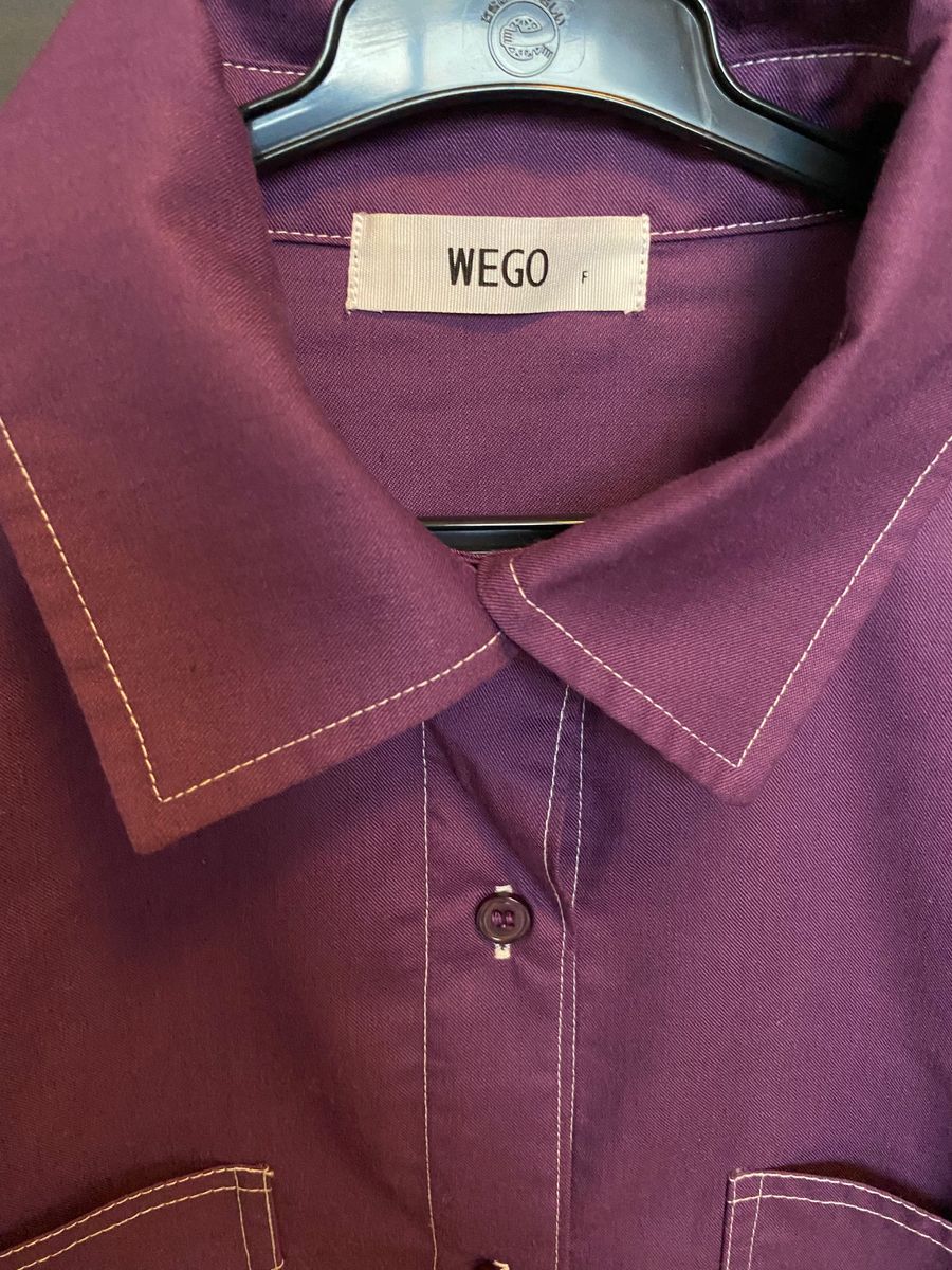 【美品・試着のみ】WEGO ウィゴー 半袖シャツ ボタンシャツ 紫 パープル