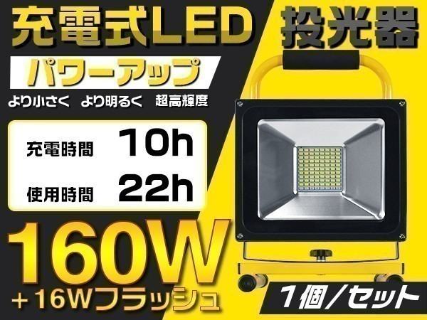 1円～160W LED投光器 防災ライト、工事現場 16Wフラッシュ 最高19600LM SHARP製チップを凌ぐ 360度回転 PSEマーク 1個「WJ-OLW-PTGS-LED」_画像1