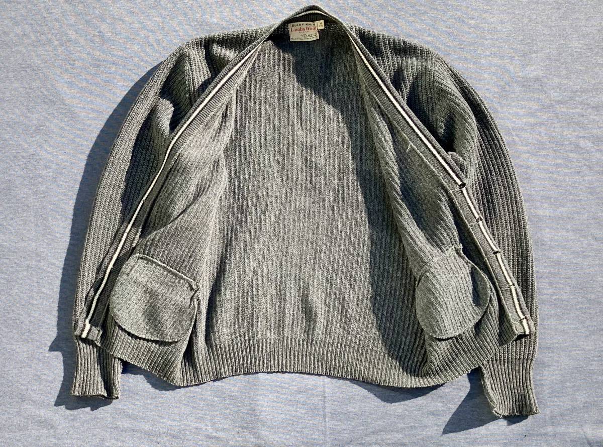 60s Vintage CAMPUS campus cardigan M gray 