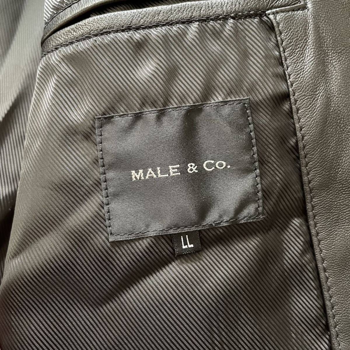 未使用級/LL☆ MALE＆Co. メイルアンドコー　極上ラムレザー 着脱ファー付き キルティング ライダース ジャケット ブルゾン XL 羊革 黒_画像9