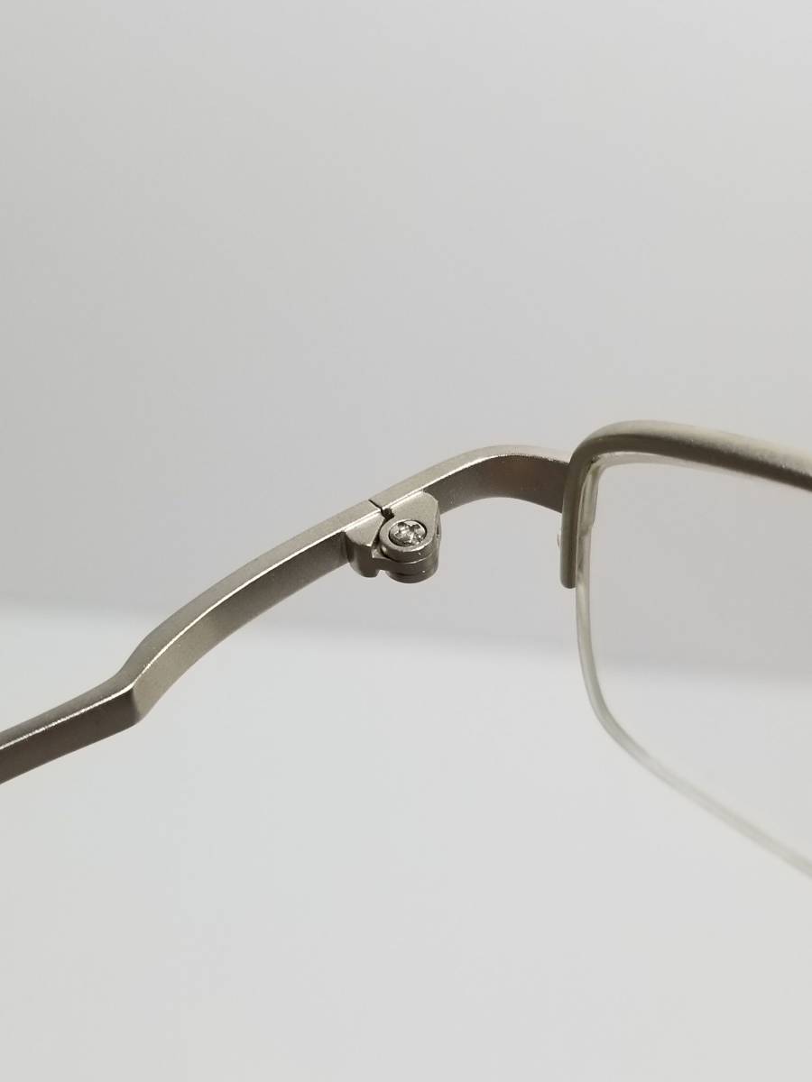 未使用 眼鏡 メガネフレーム チタン 金属フレーム スクエア型 ハーフリム 軽量 男性 女性 メンズ レディース 0540N 54口17-140 MS1_画像7