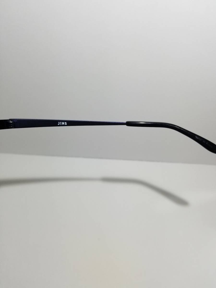 未使用 眼鏡 メガネフレーム JINS MMN-10-330A 58 チタン 金属フレーム オーバル型 ハーフリム 軽量 男女 メンズ レディース 52口18-138_画像9