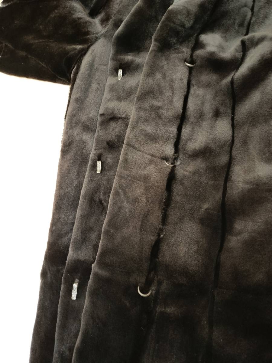 【未使用・タグ付】金サガ SAGA MINK シェアードミンク ロングコート 着丈125cm ブラック _画像10